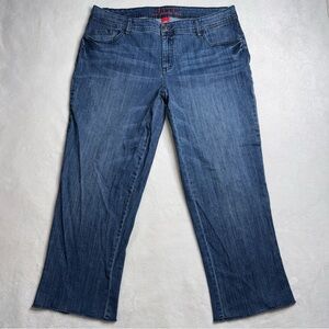 Ella Cuffed Crop Dark Wash Blue Denim jeans Women's size 16w